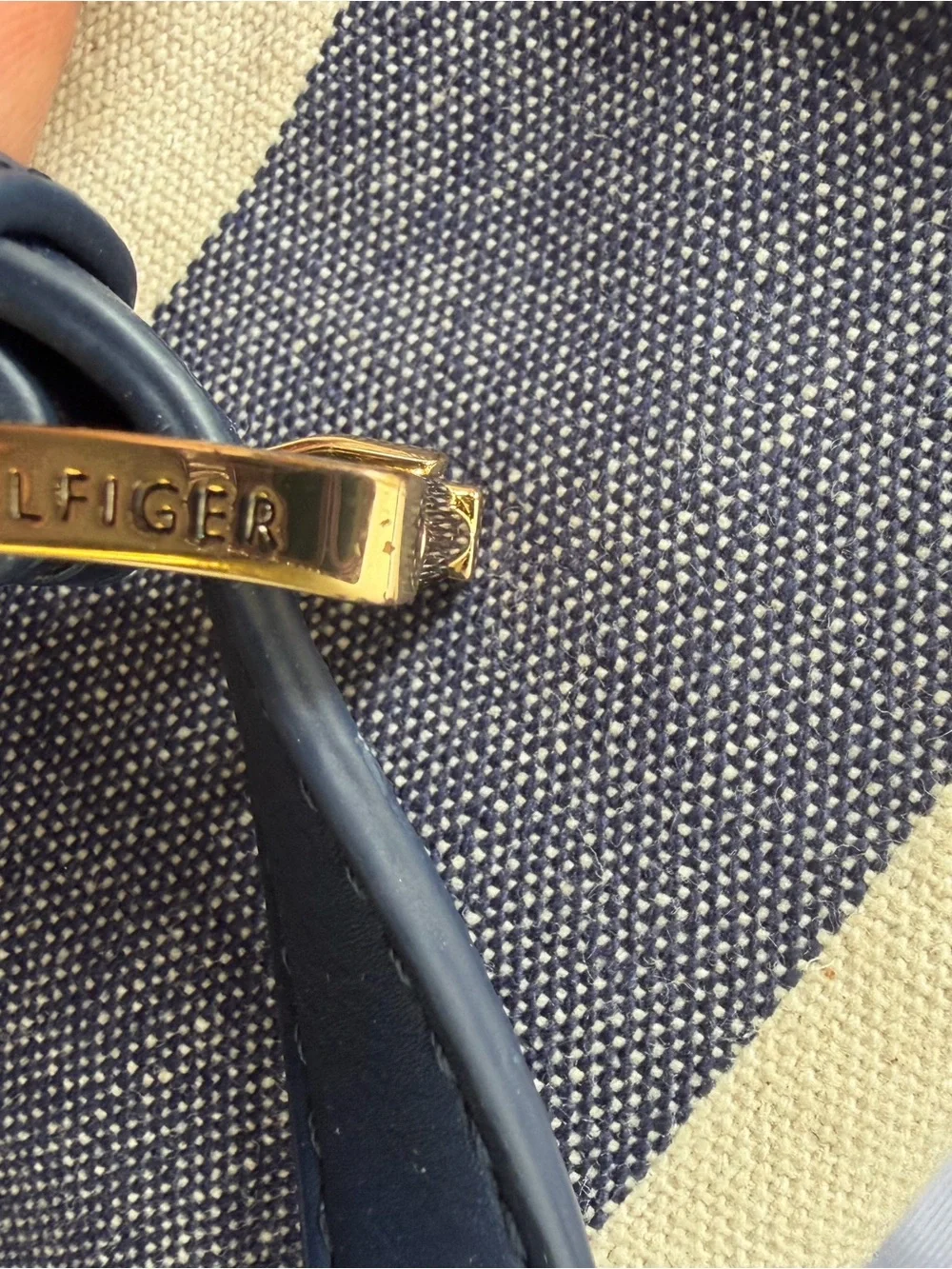 Tommy Hilfiger Striped Mini Backpack with Red Sequin Anchor